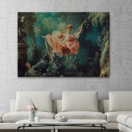 Salıncaktaki Kadın 18 yy Dekoratif Kanvas Tablo, Duvar Dekoru 6592