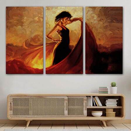 Dans Eden İspanyol Kadın Dekoratif Kanvas Tablo, Duvar Dekoru 6595