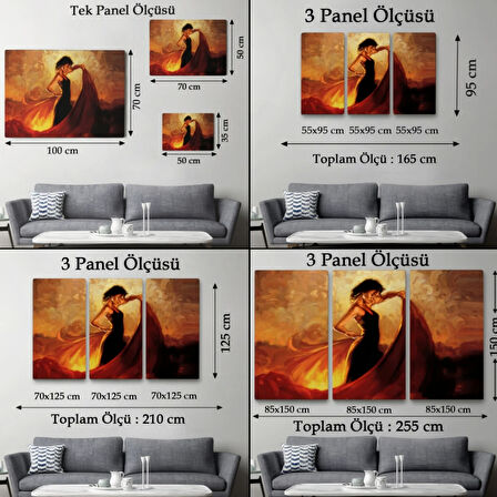 Dans Eden İspanyol Kadın Dekoratif Kanvas Tablo, Duvar Dekoru 6595