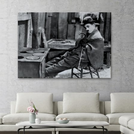 Charlie Chaplin Komedyen Şarlo Dekoratif Kanvas Tablo, Duvar Dekoru 6619