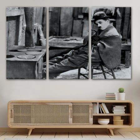 Charlie Chaplin Komedyen Şarlo Dekoratif Kanvas Tablo, Duvar Dekoru 6619