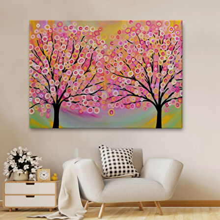 Ağaçtaki Renkler Sürreal Dekoratif Kanvas Tablo, Duvar Dekoru 6629