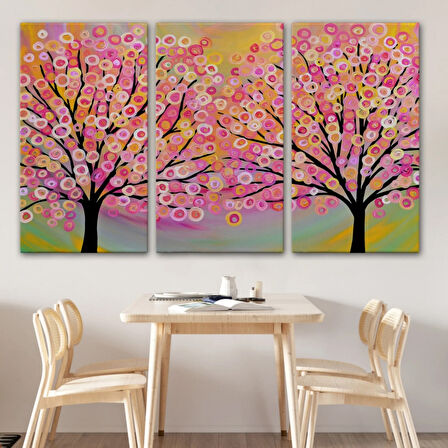 Ağaçtaki Renkler Sürreal Dekoratif Kanvas Tablo, Duvar Dekoru 6629