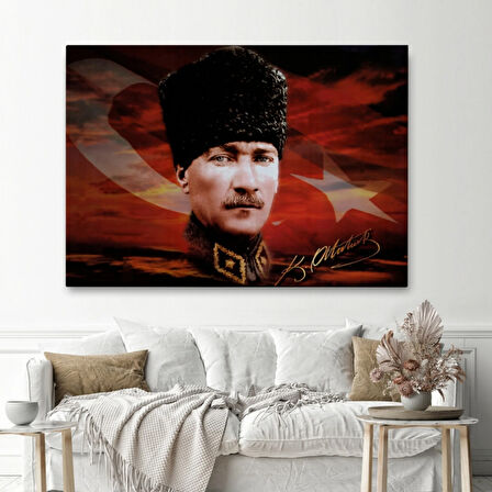 Ulu Önder Atatürk Dekoratif Kanvas Tablo, Duvar Dekoru 6632
