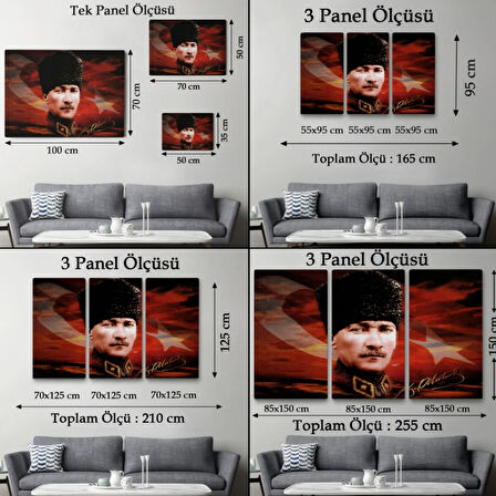 Ulu Önder Atatürk Dekoratif Kanvas Tablo, Duvar Dekoru 6632