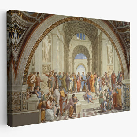 Atina Okulu Eseri Raffaello Sanzio Dekoratif Kanvas Tablo, Duvar Dekoru 6642