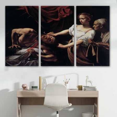 Judith Holofernes'in Başını Keserken Jean Caravaggio Dekoratif Kanvas Tablo, Duvar Dekoru 6646