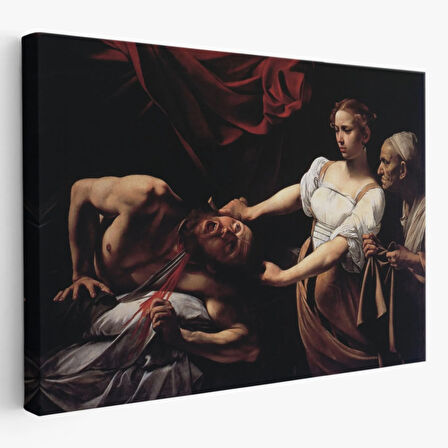 Judith Holofernes'in Başını Keserken Jean Caravaggio Dekoratif Kanvas Tablo, Duvar Dekoru 6646