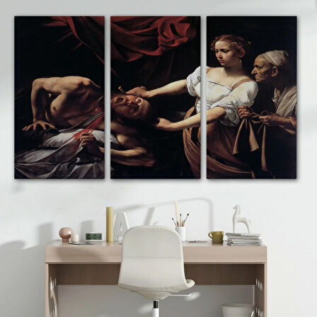 Judith Holofernes'in Başını Keserken Jean Caravaggio Dekoratif Kanvas Tablo, Duvar Dekoru 6646