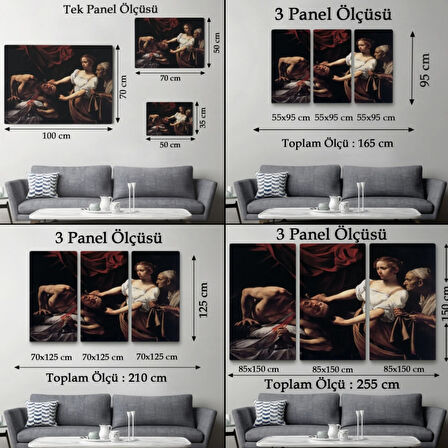 Judith Holofernes'in Başını Keserken Jean Caravaggio Dekoratif Kanvas Tablo, Duvar Dekoru 6646