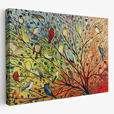 Kuşlar Dekoratif Kanvas Tablo, Duvar Dekoru 6654