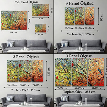 Kuşlar Dekoratif Kanvas Tablo, Duvar Dekoru 6654