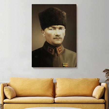 Mustafa Kemal Atatürk Portresi Dekoratif Kanvas Tablo, Duvar Dekoru CK61