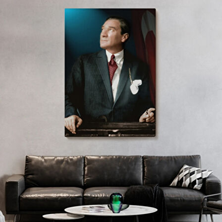 Mustafa Kemal Atatürk Portresi Dekoratif Kanvas Tablo, Duvar Dekoru CO64