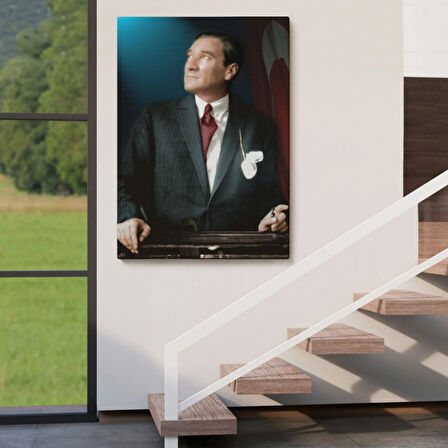 Mustafa Kemal Atatürk Portresi Dekoratif Kanvas Tablo, Duvar Dekoru CO64