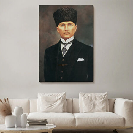 Mustafa Kemal Atatürk Portresi Dekoratif Kanvas Tablo, Duvar Dekoru CÖ65