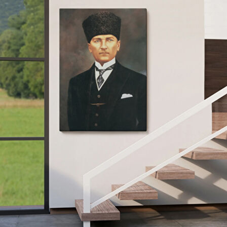Mustafa Kemal Atatürk Portresi Dekoratif Kanvas Tablo, Duvar Dekoru CÖ65