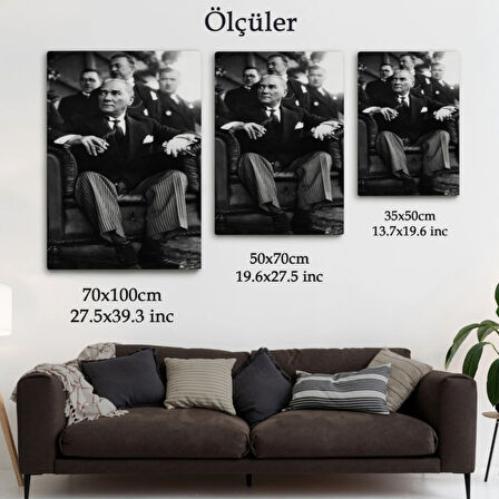 Mustafa Kemal Atatürk Portresi Dekoratif Kanvas Tablo, Duvar Dekoru CŞ71