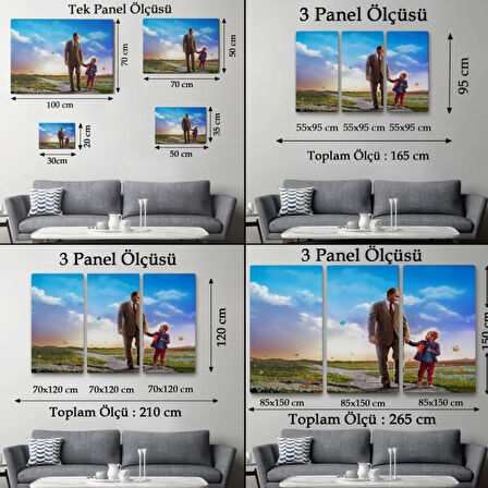 Bahar Çiçekleri Kemal Atatürk ve Çocuk Bayramı Dekoratif Kanvas Tablo, Duvar Dekoru DF84