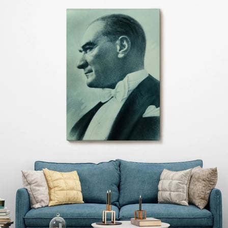 Mustafa Kemal Atatürk Portresi Dekoratif Kanvas Tablo, Duvar Dekoru DI86