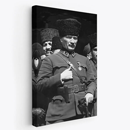 Mustafa Kemal Atatürk Portresi Dekoratif Kanvas Tablo, Duvar Dekoru EY123