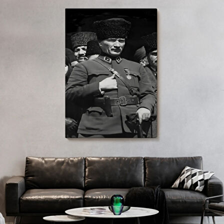 Mustafa Kemal Atatürk Portresi Dekoratif Kanvas Tablo, Duvar Dekoru EY123