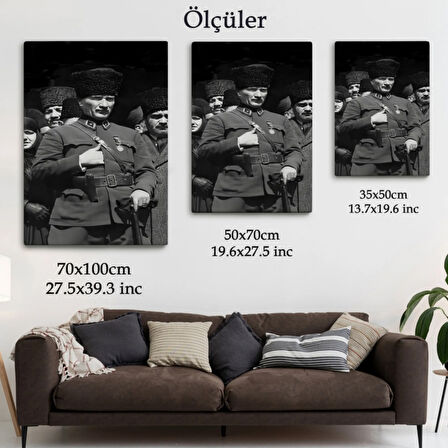 Mustafa Kemal Atatürk Portresi Dekoratif Kanvas Tablo, Duvar Dekoru EY123