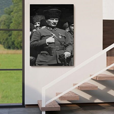 Mustafa Kemal Atatürk Portresi Dekoratif Kanvas Tablo, Duvar Dekoru EY123