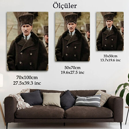 Mustafa Kemal Atatürk Portresi Dekoratif Kanvas Tablo, Duvar Dekoru FA125