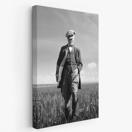 Mustafa Kemal Atatürk Başak Tarlasında Fotoğrafik Dekoratif Kanvas Tablo, Duvar Dekoru FC127