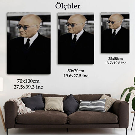 Mustafa Kemal Atatürk Portresi Dekoratif Kanvas Tablo, Duvar Dekoru FF130