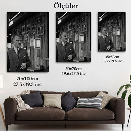 Mustafa Kemal Atatürk Portresi Dekoratif Kanvas Tablo, Duvar Dekoru FK135