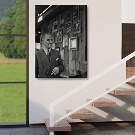 Mustafa Kemal Atatürk Portresi Dekoratif Kanvas Tablo, Duvar Dekoru FK135