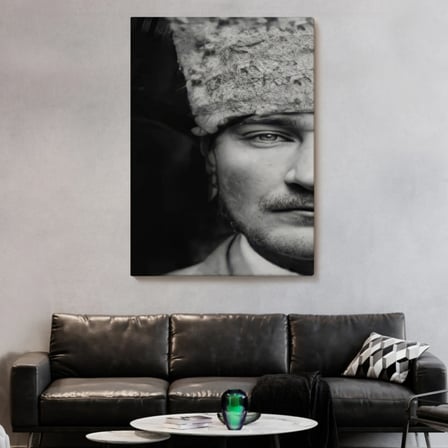 Mustafa Kemal Atatürk Portresi Dekoratif Kanvas Tablo, Duvar Dekoru FP140