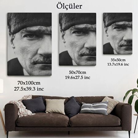 Mustafa Kemal Atatürk Portresi Dekoratif Kanvas Tablo, Duvar Dekoru FS142