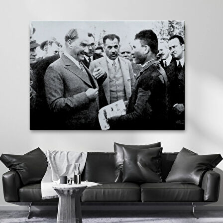 Mustafa Kemal Atatürk Portresi Dekoratif Kanvas Tablo, Duvar Dekoru FU145