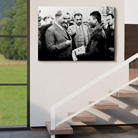 Mustafa Kemal Atatürk Portresi Dekoratif Kanvas Tablo, Duvar Dekoru FU145