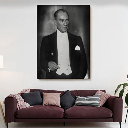 Mustafa Kemal Atatürk Portresi Dekoratif Kanvas Tablo, Duvar Dekoru FÖ139