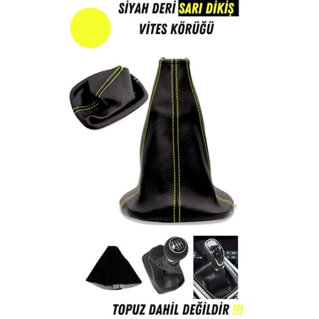 Citroen C4 Picasso 2007-2010 Uyumlu Dikişli Vites Körüğü ve Direksiyon Kılıfı 2'li Set