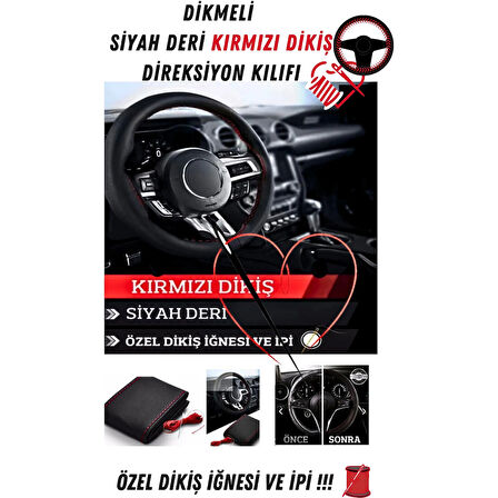 Fiat Bravo Uyumlu Dikişli Vites Körüğü ve Direksiyon Kılıfı 2'li Set