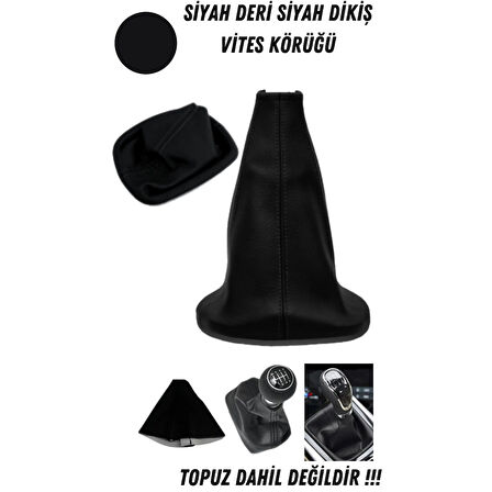 Ford Fiesta 2009-2017 Uyumlu Dikişli Vites Körüğü ve Direksiyon Kılıfı 2'li Set