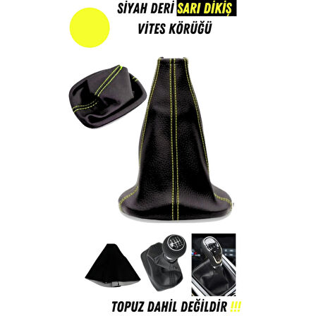 Honda Jazz 2001-2008  Uyumlu Dikişli Vites Körüğü ve Direksiyon Kılıfı 2'li Set