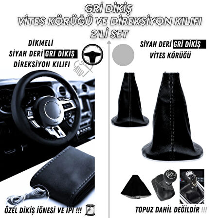 OPEL Astra 5 Kapı 1.6 i 5MT Uyumlu Dikişli Vites Körüğü ve Direksiyon Kılıfı 2'li Set