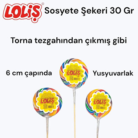 Sosyete Şekeri 30 gr (15'Lİ KUTU) | Renkli Çubuklu Lolipop Şeker–Parti, Doğum Günü, Organizasyon