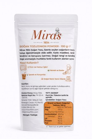Soğan Tozu - 100 g - Doğal Sebze Tozu