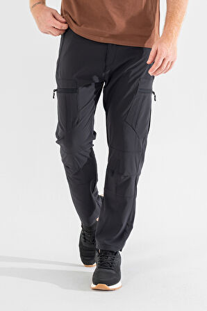 Erkek Füme Likralı İnce Kumaş 6 Cepli Outdoor Taktik Kargo Pantolon