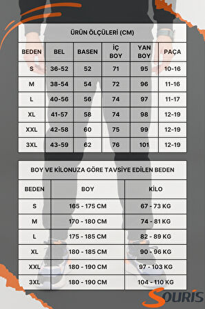 Erkek Siyah Eşofman Altı Rahat Kesim 3 iplik Şardonlu İpli Ribana Bel
