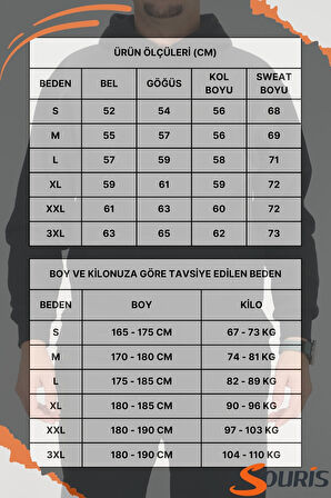 Erkek Siyah Oversize Kapüşonlu Sweatshirt 3 iplik Şardonlu Kanguru Cepli