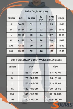 Erkek Rahat Kalıp Kapüşonlu Eşofman Takımı İndigo 3 İplik Şardonlu Kalın Kışlık Kumaş