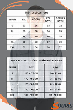 Erkek İndigo Oversize Gömlek Ceket Kapaklı Çift Cepli Çıtçıtlı